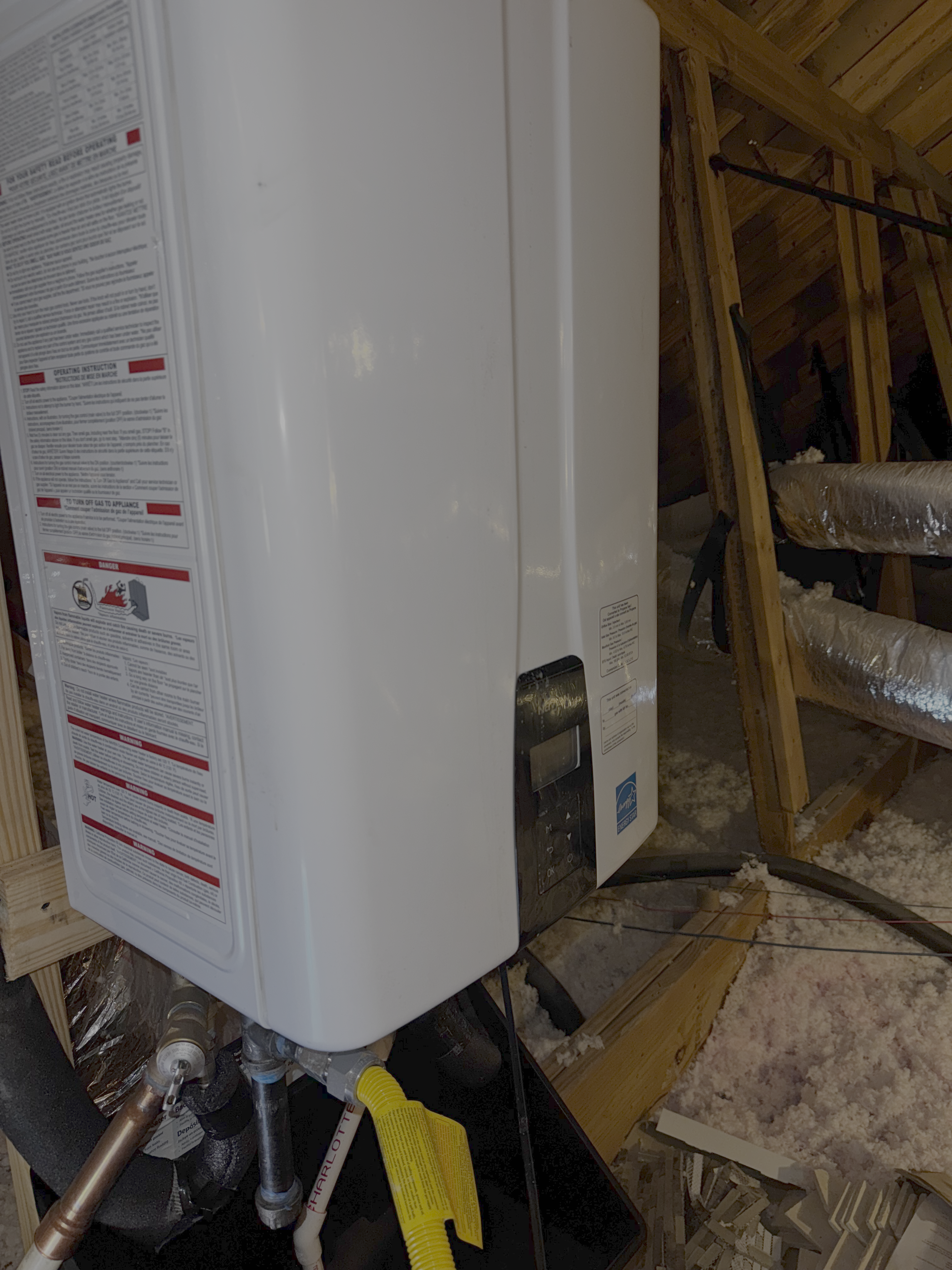 Water heater in attic